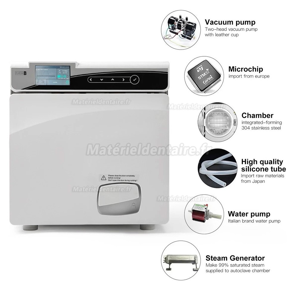 Stérilisateur à vapeur autoclave dentaire Fomos Linea 17L/22L avec imprimante intégrée, classe B